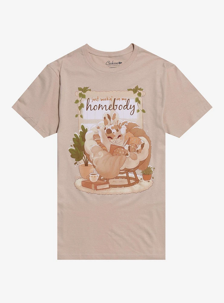 Workin' On My Homebody Bunny T-Shirt By Little Celesse