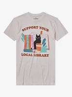 Support Your Local Library Cat T-Shirt By Goodie Two Sleeves