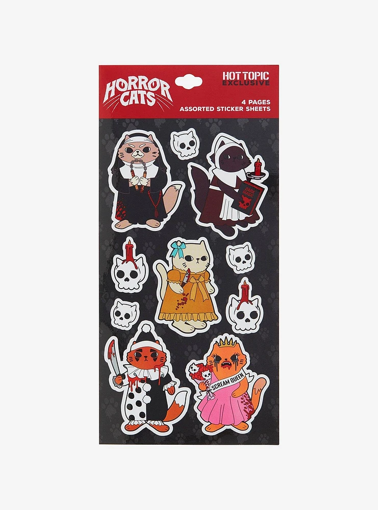 Horror Cats Sticker Sheet Hot Topic Exclusive