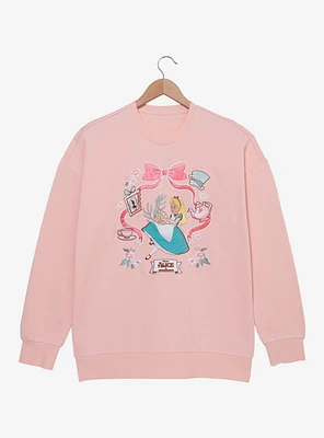 Our Universe Disney Alice Wonderland Icons Pink Crewneck