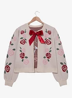Disney Beauty and the Beast Rose Bow Tie Women's Plus Cardigan — BoxLunch Exclusive
