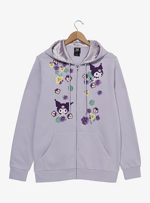 Sanrio Kuromi Floral Zippered Hoodie - BoxLunch Exclusive