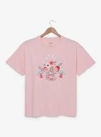Disney Alice Wonderland Floral Embroidered Women's Plus T-Shirt - BoxLunch Exclusive
