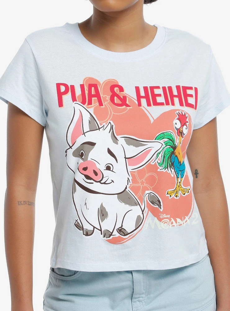 Moana 2 Pua & Heihei Duo Skimmer Girls T-Shirt