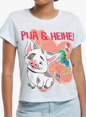 Moana 2 Pua & Heihei Duo Skimmer Girls T-Shirt