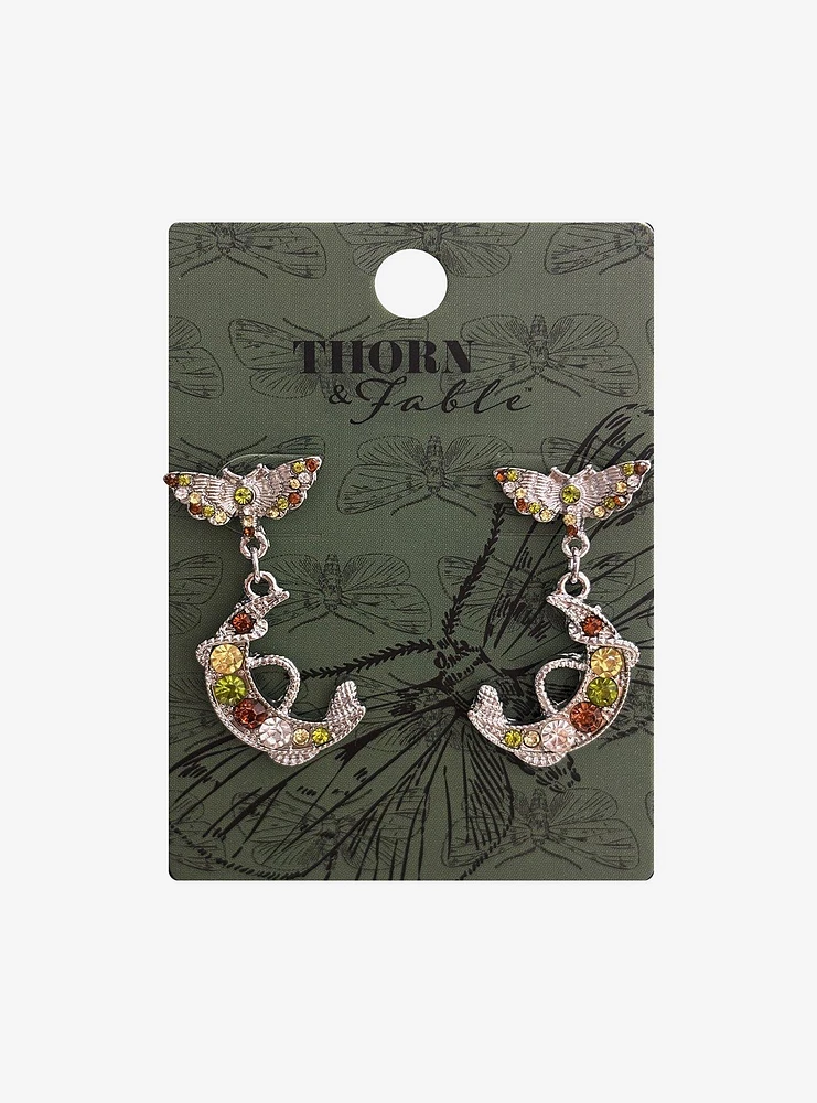 Thorn & Fable Moth Snake & Moon Drop Earrings