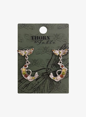 Thorn & Fable Moth Snake & Moon Drop Earrings