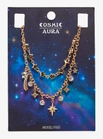 Cosmic Aura Shooting Star Gem Layered Necklace