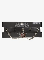 Spiky Spider Chain Stud Faux Leather Choker