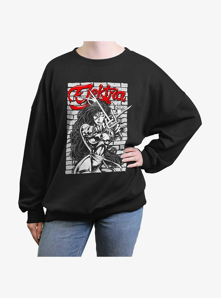 Marvel Elektra Dangerous Beauty Womens Oversized Sweatshirt