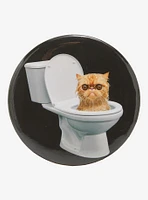 Cat In Toilet 3 Inch Button