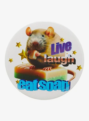 Live Laugh Soap Mouse 3 Inch Button