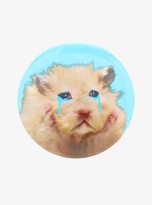 Crying Hamster Blue 3 Inch Button