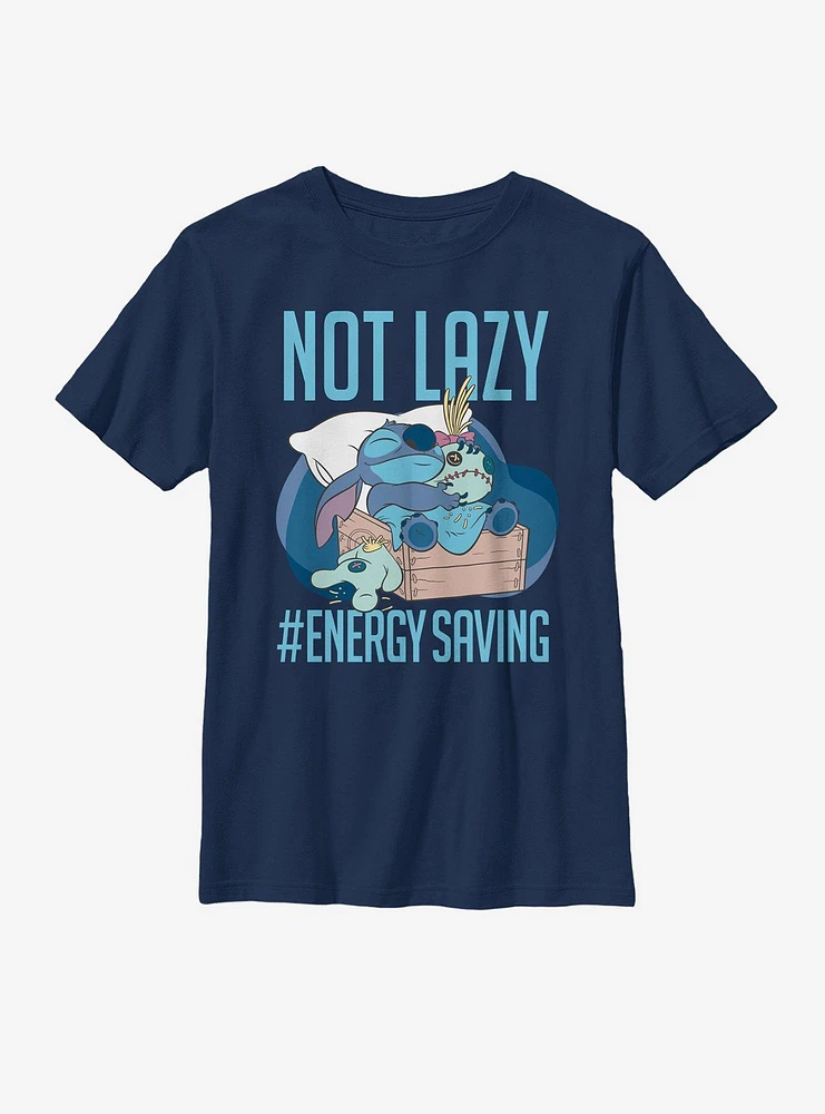 Disney Stitch Not Lazy Boyfriend Fit Girls T-Shirt