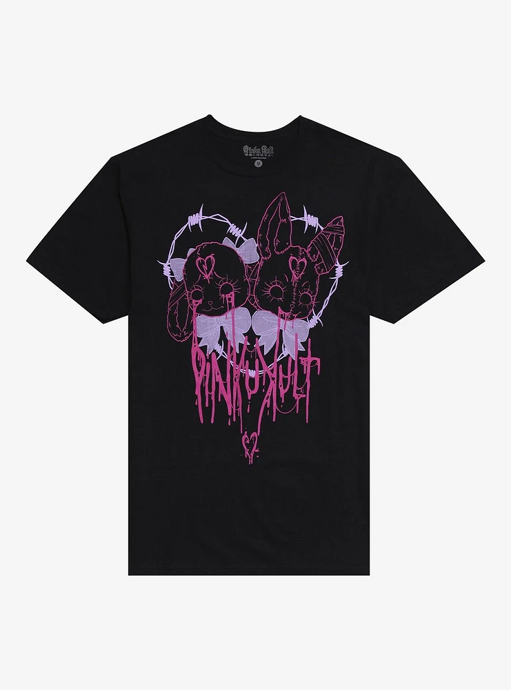 Pinku Kult Barbed Wire Bunnies T-Shirt