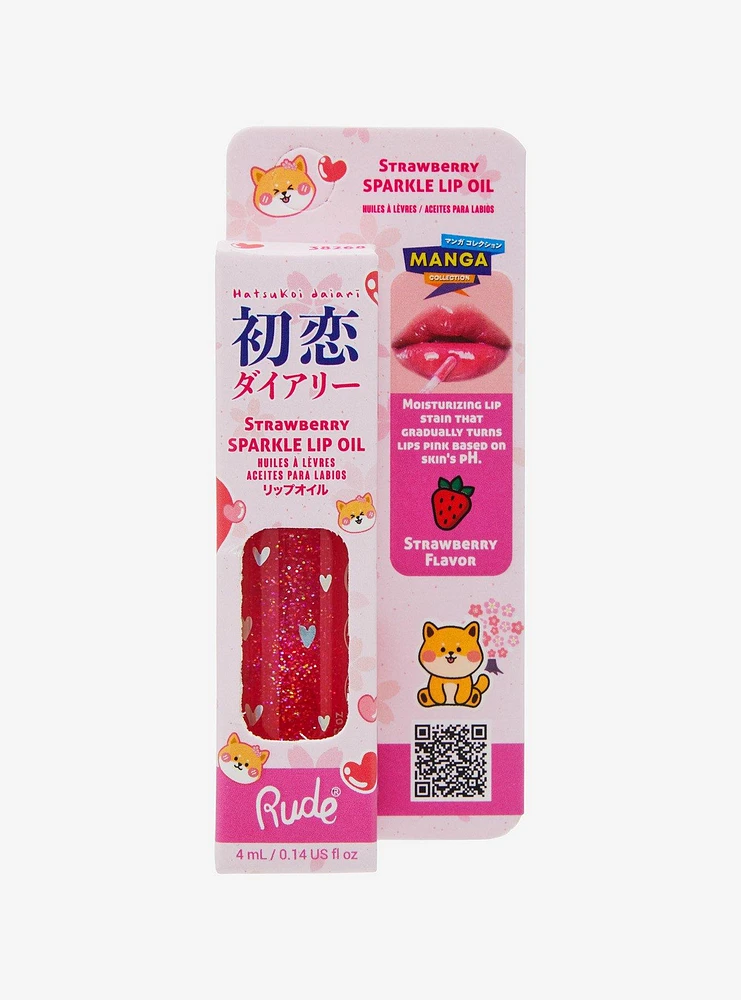 Rude Cosmetics Strawberry Manga Sparkle Lip Oil