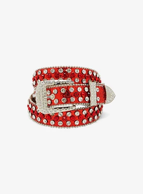 Red Bling Western Belt