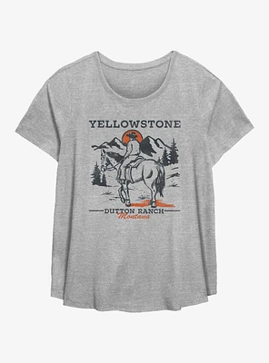 Yellowstone Dutton Ranch Sunset Girls T-Shirt Plus