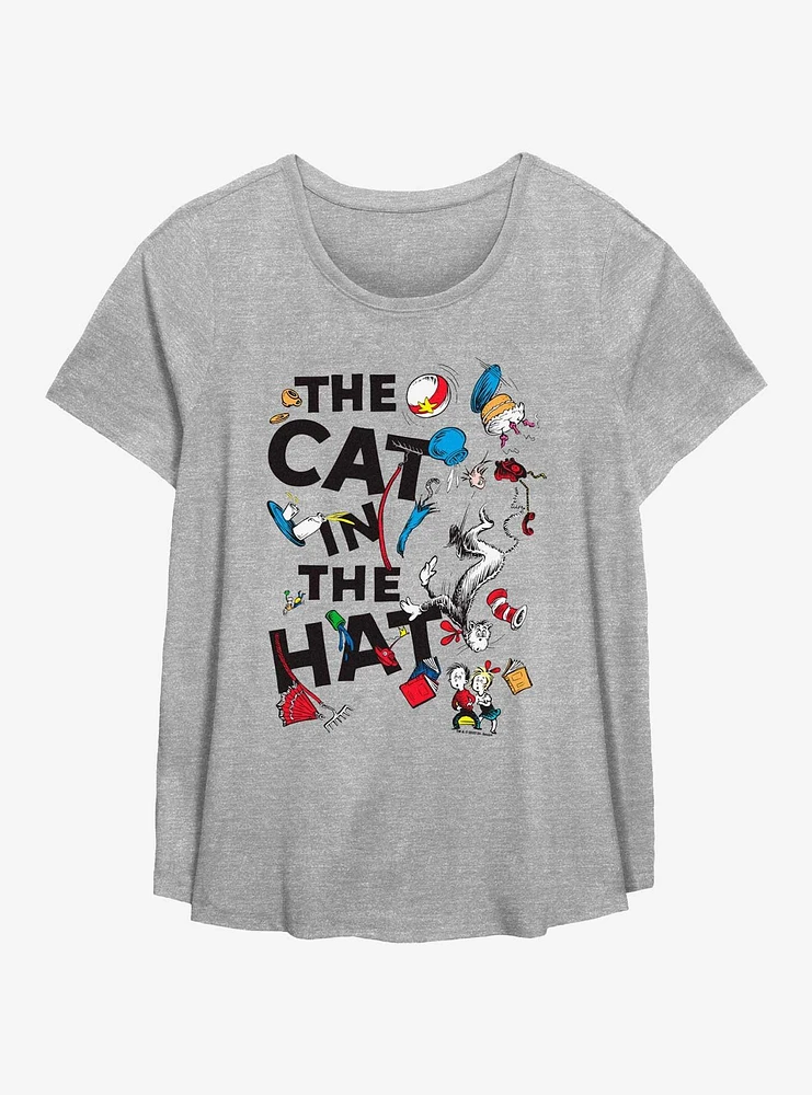 Dr. Seuss Cat The Hat Scattered Girls T-Shirt Plus