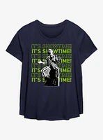 Beetlejuice It's Showtime Repeating Text Girls T-Shirt Plus