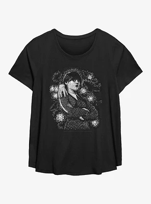 Wednesday Van Goth Noir Girls T-Shirt Plus