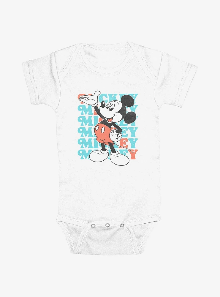 Disney Mickey Mouse Classic Name Stack Infant Bodysuit