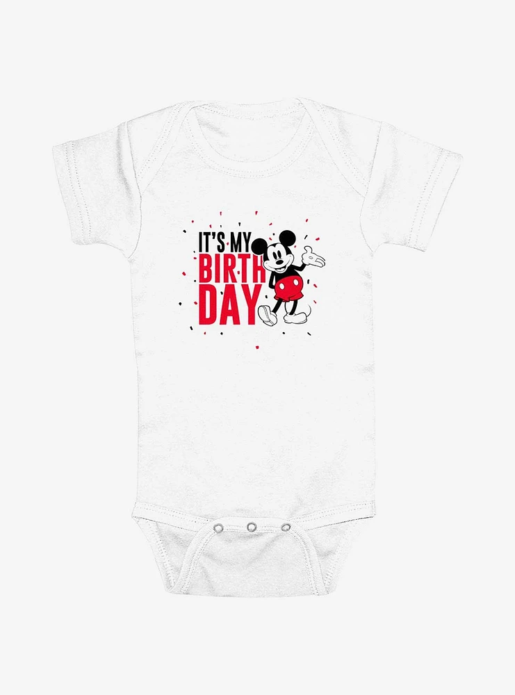 Disney Mickey Mouse Its My Birthday Confetti Infant Bodysuit