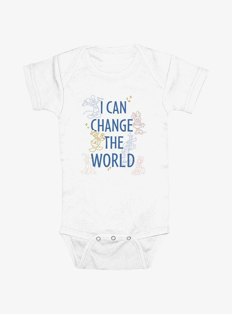 Disney Mickey Mouse I Can Change The World  Infant Bodysuit