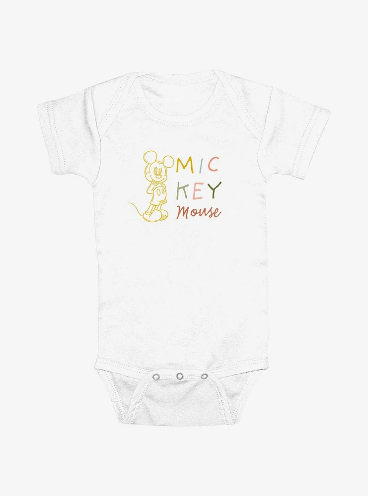 Disney Mickey Mouse Doodle Drawing Infant Bodysuit