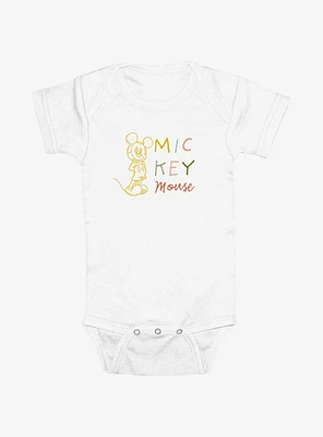 Disney Mickey Mouse Doodle Drawing Infant Bodysuit