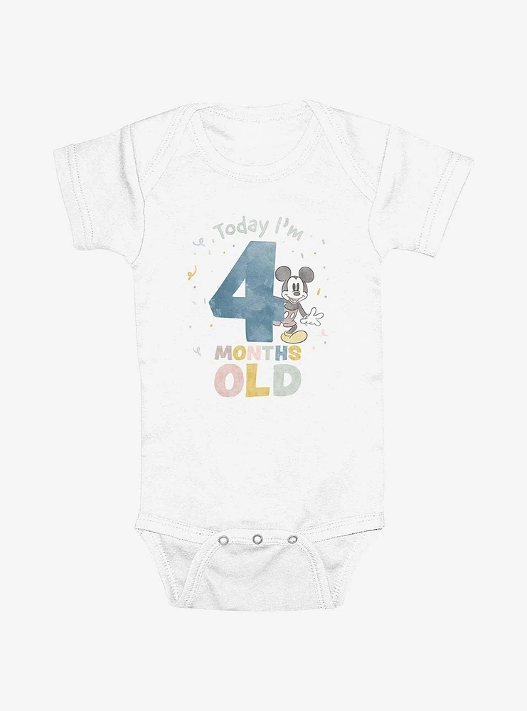 Disney Mickey Mouse Today Im 4 Months Old Infant Bodysuit