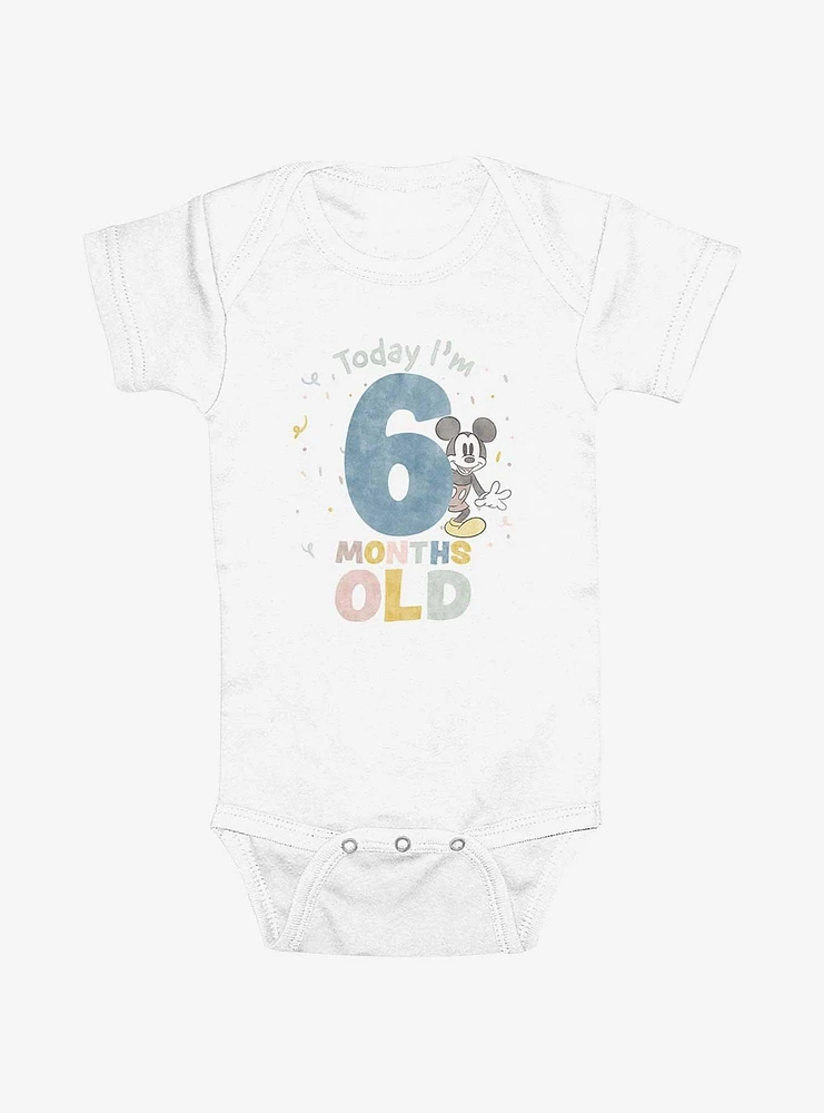 Disney Mickey Mouse Today Im 6 Months Old Infant Bodysuit