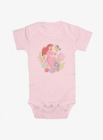 Disney The Little Mermaid Human Ariel And Flounder Infant Bodysuit