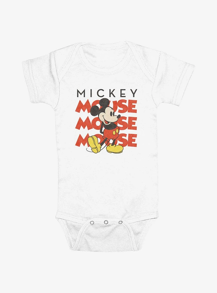 Disney Mickey Mouse Classic Name Stack Infant Bodysuit