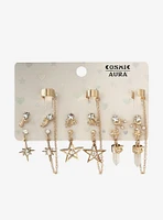 Cosmic Aura Shooting Star Rhinestone Earring Set