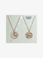 Cosmic Aura Shooting Star Rhinestone Moon Best Friend Necklace Set