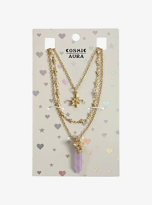 Cosmic Aura Shooting Star Crystal Necklace Set