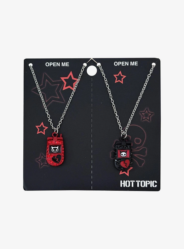 Emo Flip Phone Best Friend Necklace Set