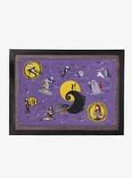 The Nightmare Before Christmas Jack & Sally Map Framed Canvas Wall Art