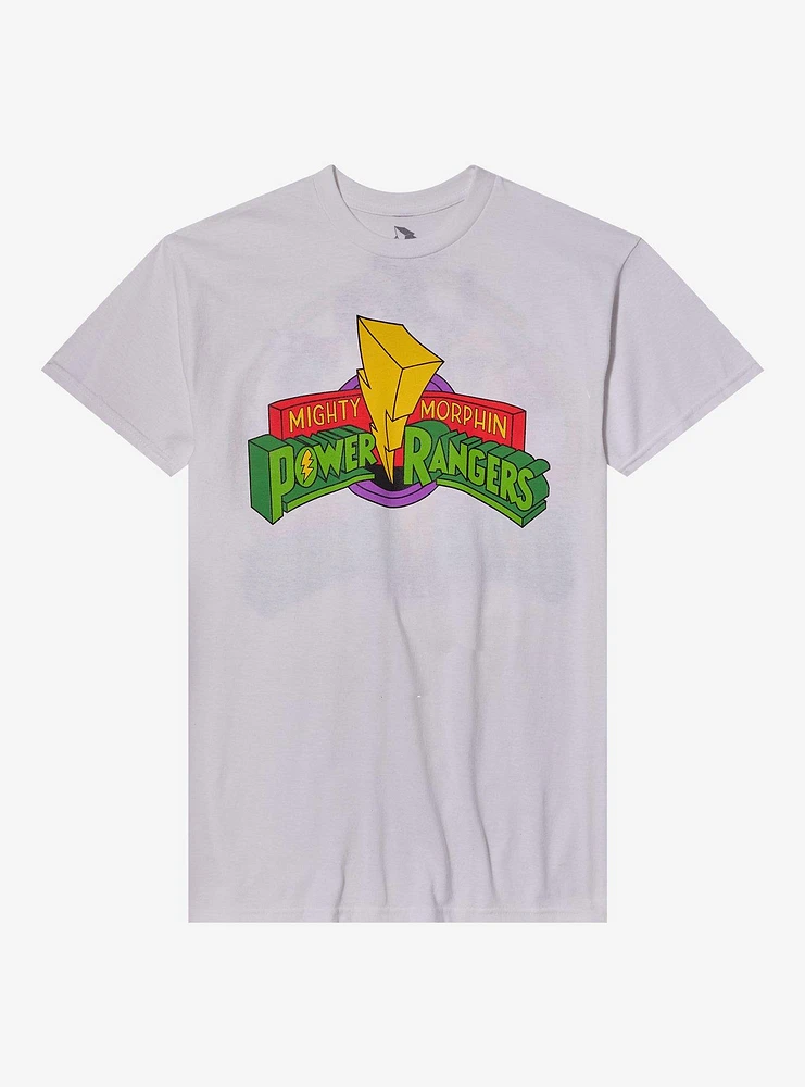 Mighty Morphin Power Rangers Group Two-Sided T-Shirt