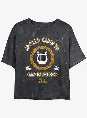 Disney Percy Jackson And The Olympians Apollo Cabin Mineral Wash Womens Crop T-Shirt