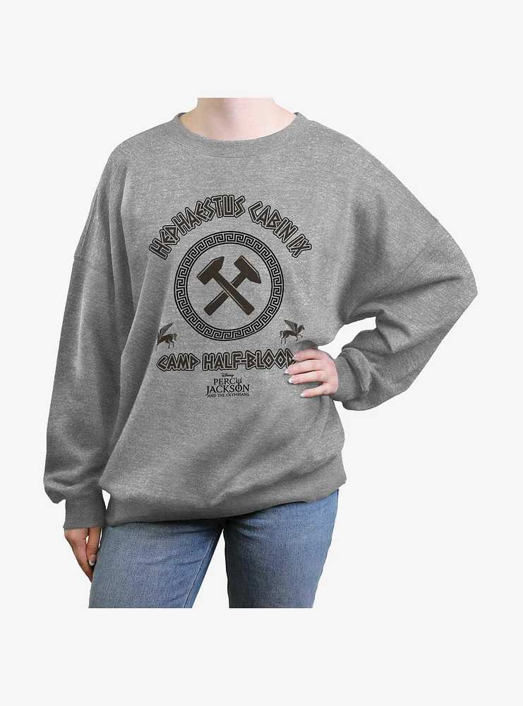 Disney Percy Jackson And The Olympians Hephaestus Cabin Womens Oversized Sweatshirt