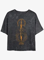 Disney Percy Jackson And The Olympians Pen Above Sword Mineral Wash Womens Crop T-Shirt