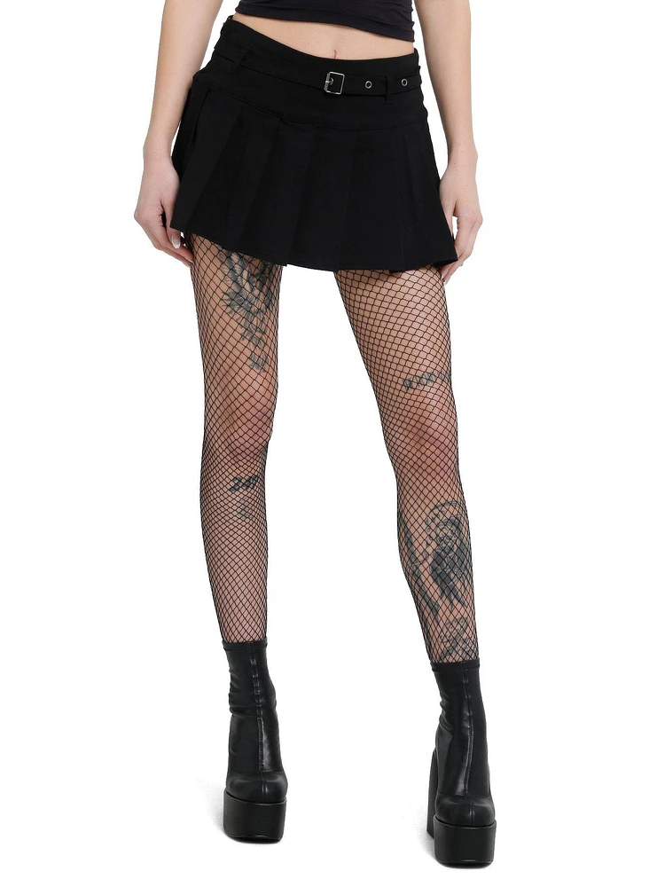 Black Belted Pleated Skort