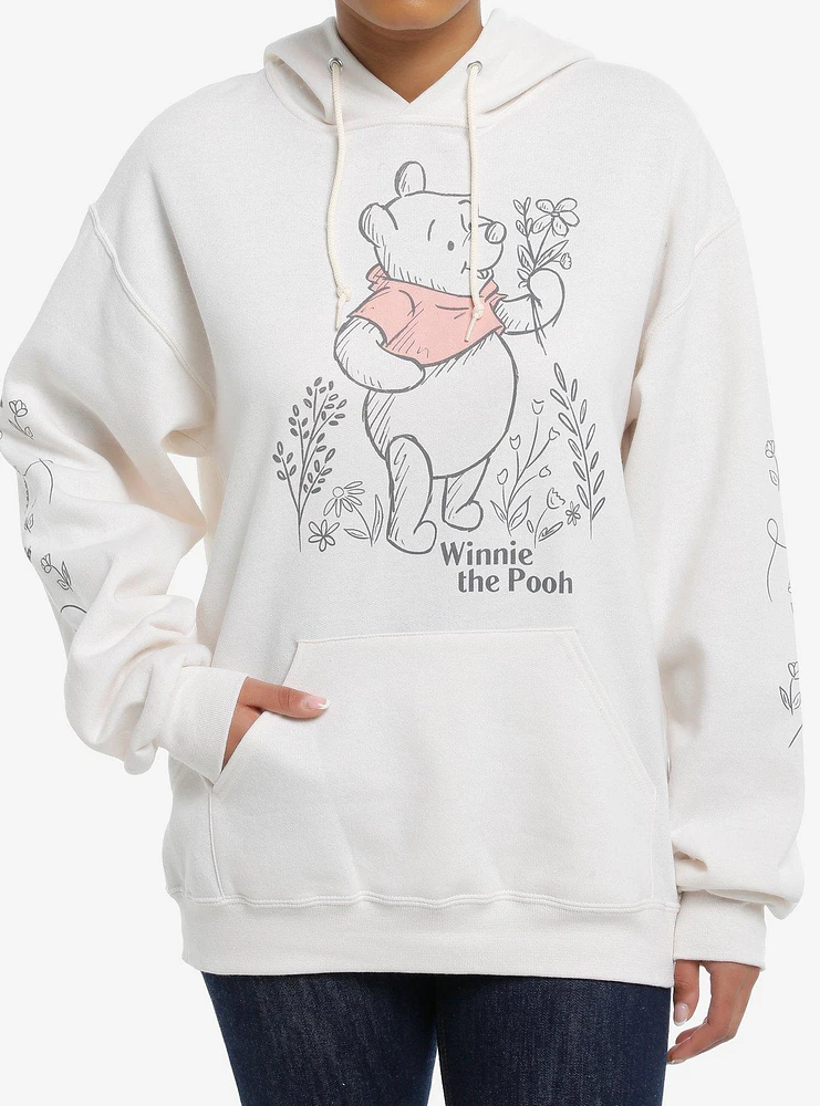 Disney Winnie The Pooh Cream Floral Girls Hoodie