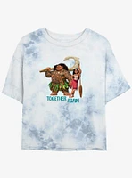 Disney Moana 2 Together Again Maui Girls Tie-Dye Crop T-Shirt