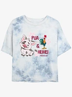 Disney Moana 2 Pua And Hei Girls Tie-Dye Crop T-Shirt