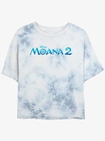 Disney Moana 2 Logo Girls Tie-Dye Crop T-Shirt