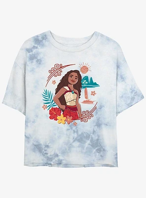 Disney Moana 2 Fearless Girls Tie-Dye Crop T-Shirt