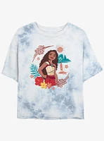 Disney Moana 2 Fearless Girls Tie-Dye Crop T-Shirt